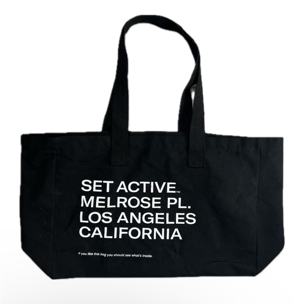 SET ACTIVE BLACK CANVAS TOTE TRAVEL BAG